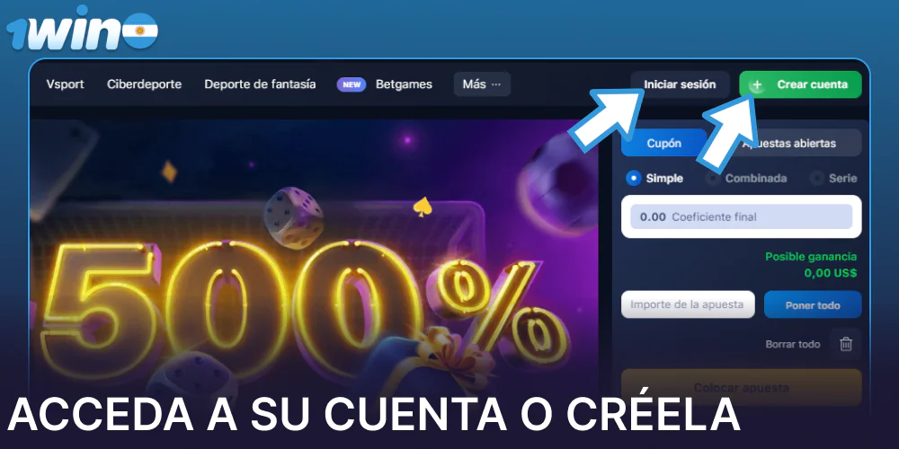 Acceda a su cuenta en 1win o créela