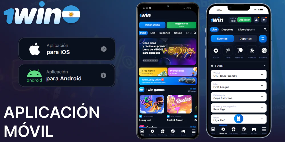 Aplicación móvil 1win disponible para dispositivos Android e iOS