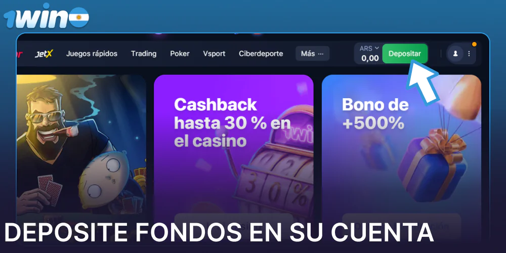 Deposite fondos en su cuenta en 1win
