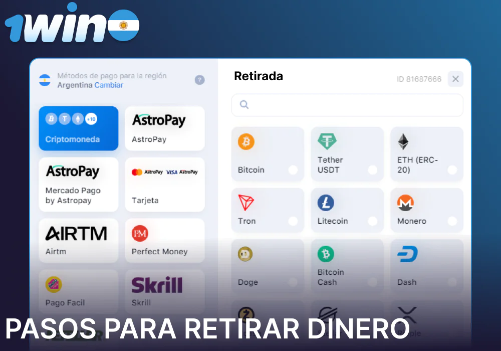 Instrucciones para retirar fondos de 1win para jugadores de Argentina